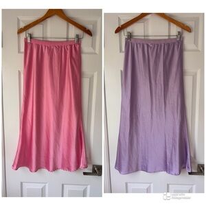 Set of 2 "We're all pretty girls" purple and pink slip skirt size medium